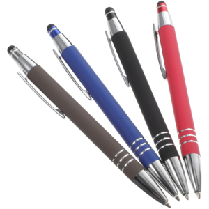 Custom Logo 2-in-1 for Stylus Ballpoint Pen 1.0mm Writing Width Soft Touch Capacitive Screen SportsBanner Metal Ballpoint Gifts